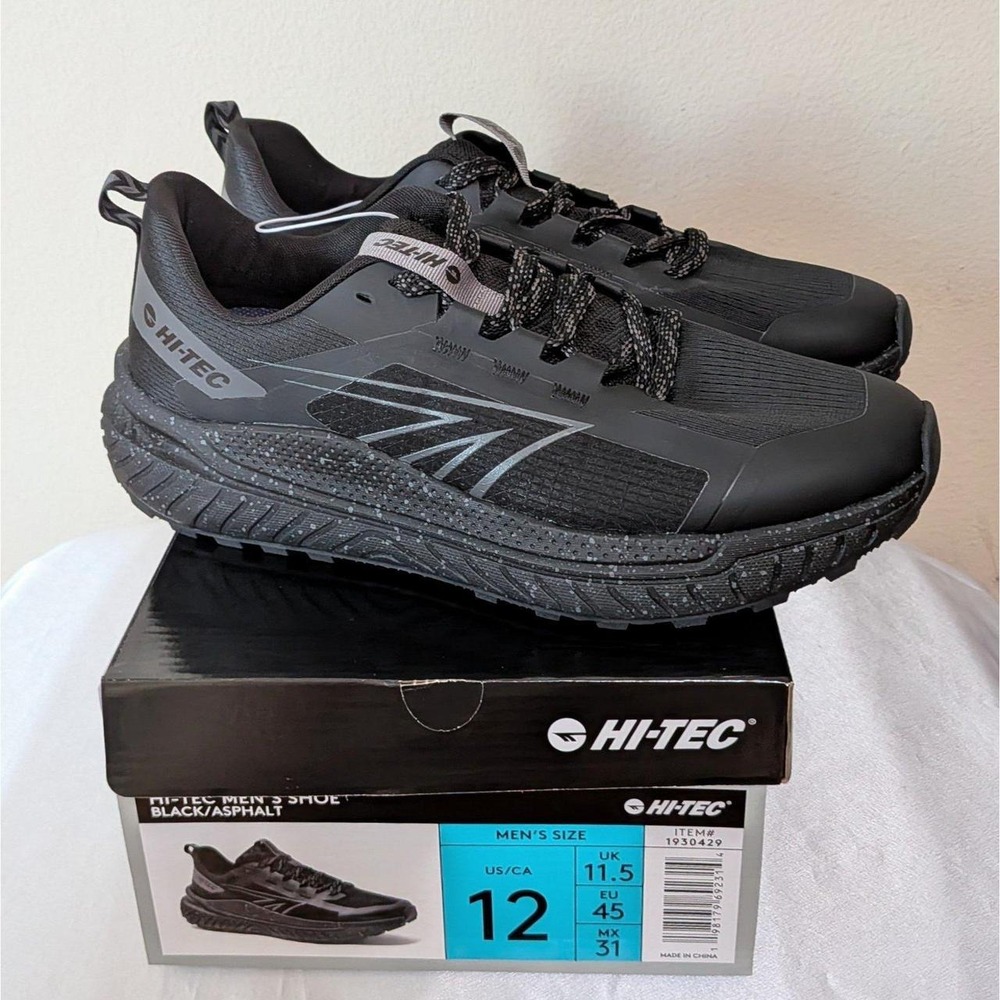 New Hi-Tec Men's Athletic Outdoor Shoes Black Asphalt Size 12